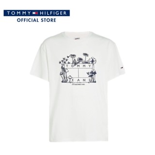 Tommy Hilfiger เสื้อยืดแขนสั้นผู้ชาย รุ่น DM0DM16235 YBH - สีขาว