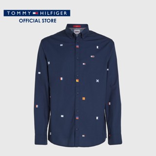 Tommy Hilfiger เสื้อเชิ้ตผู้ชาย รุ่น DM0DM16611 DW5 - สีกรมท่า