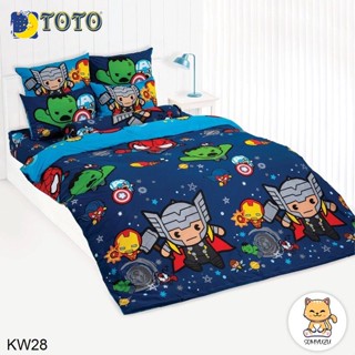 Toto ผ้าปูที่นอน+ผ้านวมเอนกประสงค์ (นวมใยบาง) 3.5ฟุต 5ฟุต 6ฟุต มาร์เวล คาวาอิ Marvel Kawaii KW28 #โตโต้ เครื่องนอน ผ้าปู