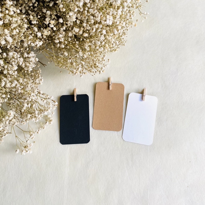 𝓁𝒾𝓁𝒾 Tag แท็กกระดาษพร้อมไม้หนีบ การ์ด card