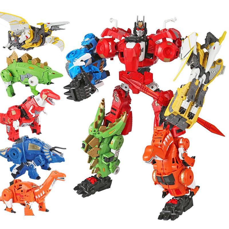 BMB New 5 IN 1 Transformation G1 Action Figure Movie Toys Boy Girl Cool Red Dinosaur Model GT Devastator Robot Kids Gift