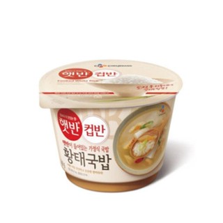 ข้าวกับซุปไข่เต้าหู้อ่อน อาหารเกาหลีสำเร็จรูปพร้อมทาน cj haetban cupban hwangtae gukbap CJ 햇반 컵반 황태국밥 170g