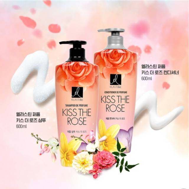 Elastine Perfume Shampoo&amp;Conditioner 600ml.รุ่นKiss The Rose Setแชมพูเกาหลีและคอนดิชั่นเนอร์ นำเข้าจากเกาหลี ของแท้100%