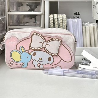 [พร้อมส่ง] Sanrio Melody กระเป๋าดินสอ กระเป๋าเครื่องเขียน ผ้าแคนวาส ความจุขนาดใหญ่