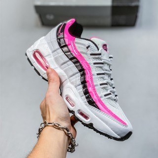 N_ike Air MAX 95 รองเท้าผ้าใบ รองเท้าวิ่ง ลําลอง สีดํา และสีขาว สําหรับผู้ชาย และผู้หญิง