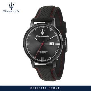 [2 Years Warranty] Maserati Eleganza 42mm Black Leather Mens Quartz Watch R8851130001.