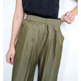 Milburn relax high waist pants olive