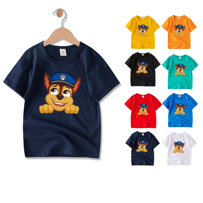 Paw Patrol เด็กเสื้อแฟชั่นเสื้อเด็กแขนสั้นผ้าฝ้ายสุดนุ่ม มีลายการ์ตูนสุดน่ารัก มี 8 สีให้เลือก JA004