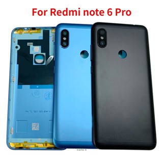 ฝาครอบแบตเตอรี่ด้านหลัง พร้อมเลนส์กล้อง และด้านข้าง สําหรับ Xiaomi Redmi Note 6 Pro