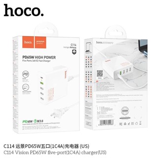 Hoco C114/C114A ชุดชาร์จ 65W / HUB 4 ช่อง USB / 1 ช่อง PD(ขาแบนกับขากลม)