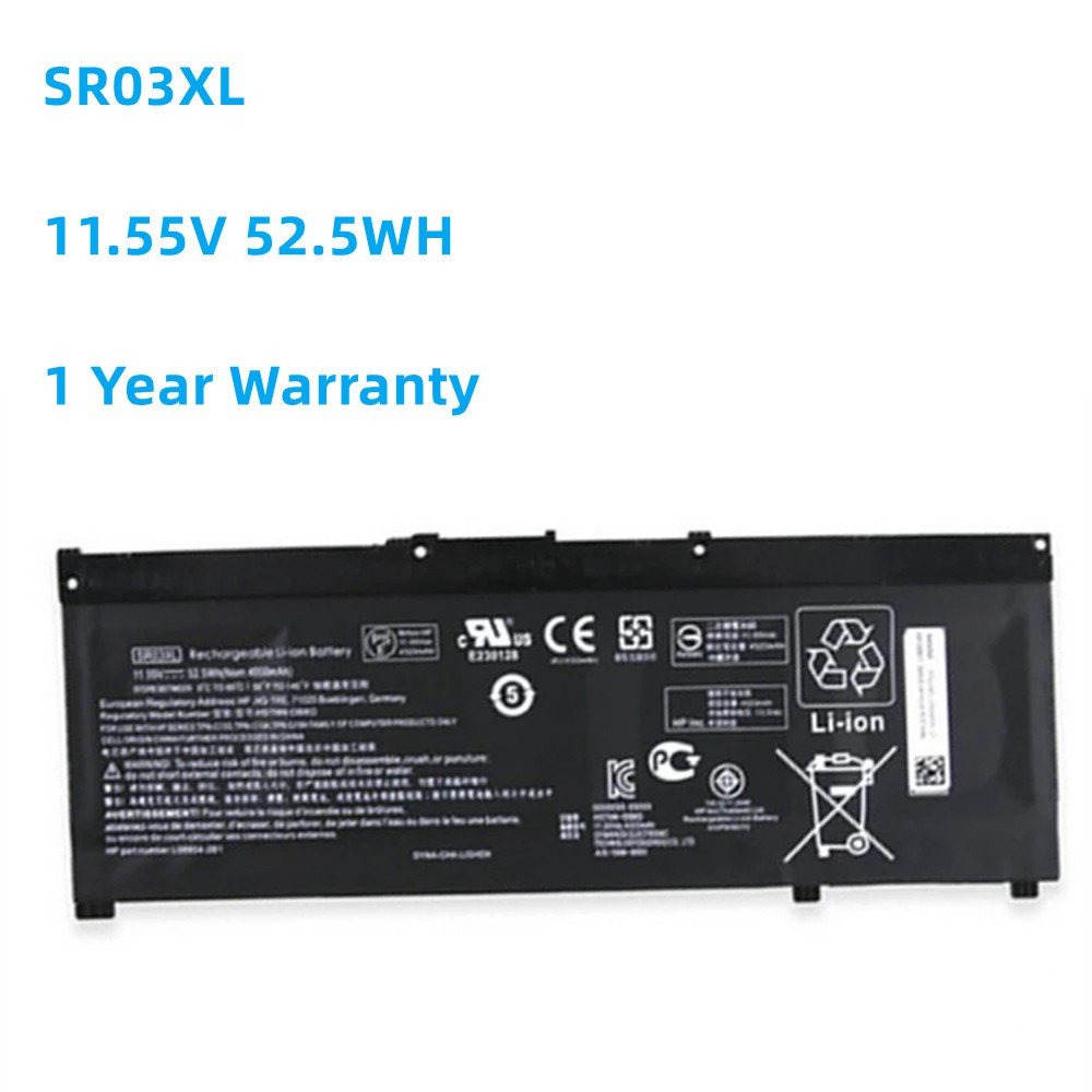New SR03XL L08934-2B1 L08855-855 Laptop Battery For HP OMEN 15-CE,17-CB0052TX Pavilion Gaming 15-CX0096TX,CX0006NT 11.55