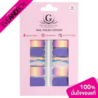 GLAZE &amp; GLAM - Nail Polish Sticker/STK026/16Pcs (10 g.) ยาทาเล็บแบบแผ่นสติกเกอร์