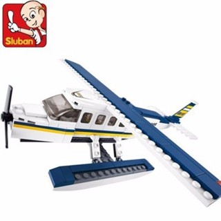 ❤❤❤🌤️🎖️214PCS Sluban 0361 Military Navy Seaplane Airplane City Plane Model Building Blocks small p