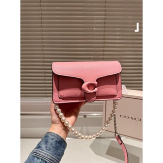 [พร้อมส่ง] Coach กระเป๋าสะพายไหล่ ประดับมุก ขนาดเล็ก เข้ากับทุกการแต่งกาย
