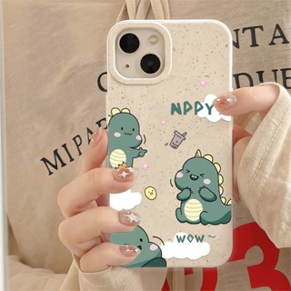 เคสโทรศัพท์มือถือแบบนิ่ม ลายเมฆ ไดโนเสาร์ สีเขียว สําหรับ iphone 14promax 11 13 12 7 8 Plus X XR XSMax