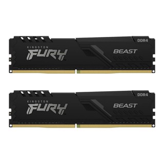 แรมสำหรับคอมพิวเตอร์ { 32GB (16GBx2) DDR4 3600MHz RAM (หน่วยความจำ) KINGSTON FURY BEAST DDR4 (BLACK) (KF436C18BBK2/32)