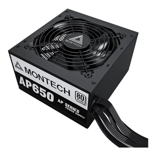 อุปกรณ์คอมพิวเตอร์ ; POWER SUPPLY (อุปกรณ์จ่ายไฟ) MONTECH AP 650W - 650W 80 PLUS (BLACK) (ATX)