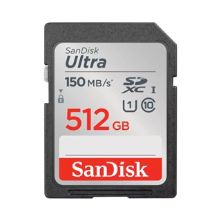 อุปกรณ์จัดเก็บข้อมูล ++ 512 GB SD CARD (เอสดีการ์ด) SANDISK ULTRA SDXC UHS-I CARD (SDSDUNC-512G-GN6IN)