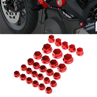 30pcs Motorcycle Red Plastic Hexagon Socket Screw Covers Bolt Nut Cap Cover Screw Covers Bolt Nut Cap Cover Accessories