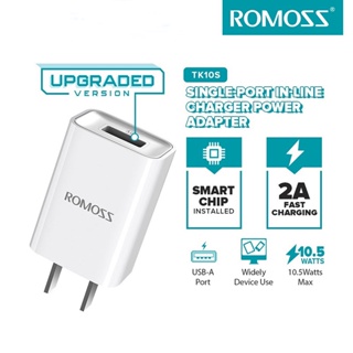 Romoss TK10S 2A Fast Charge พอร์ตเดียว เครื่องชาร์จ ปลั๊กความปลอดภัย