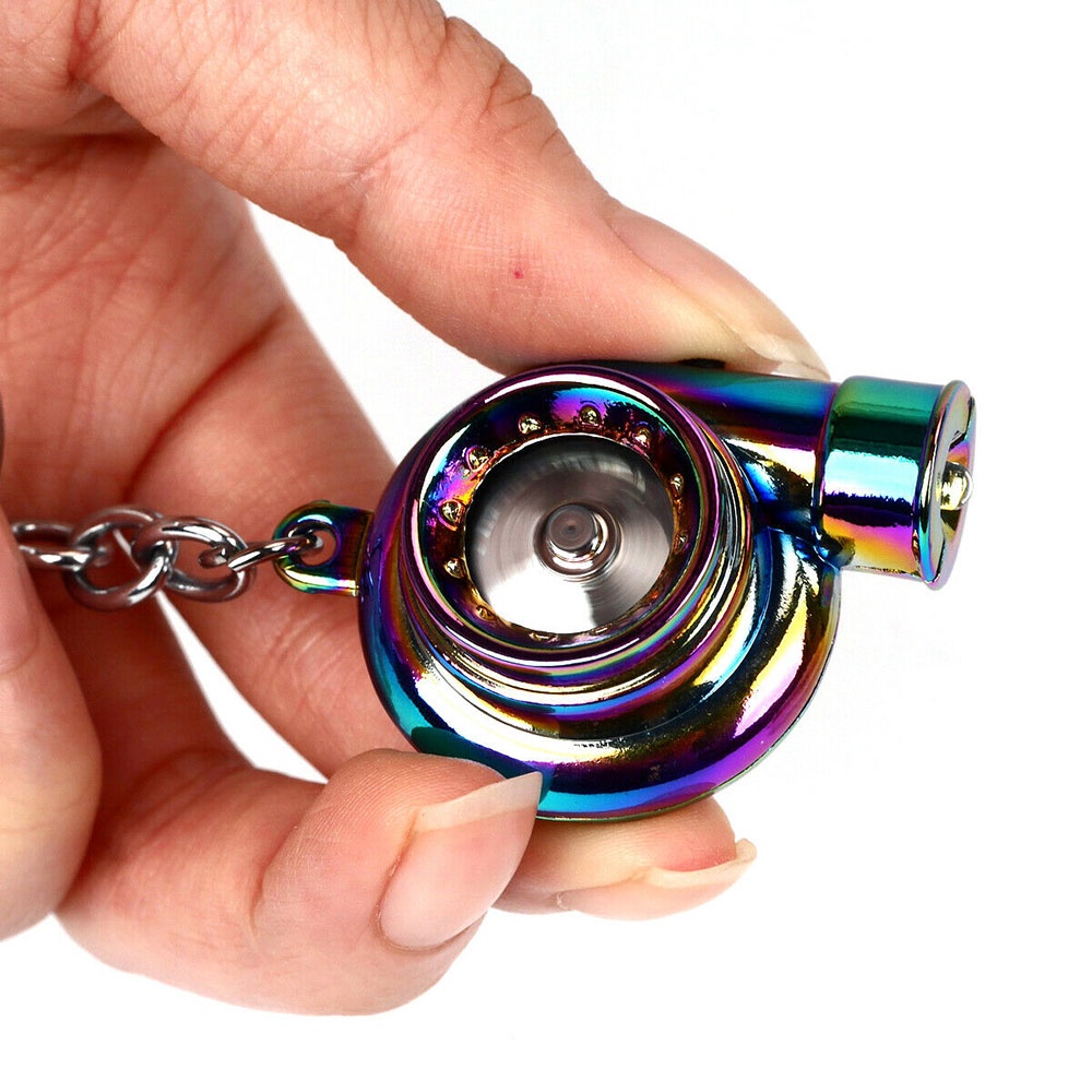 ❤❤❤ღღNeo Turbo Keychain Keyring Rainbow LED Light BOV Sound Turbocharger Car Drift MVXU