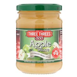 ทรีทรีส์แอปเปิ้ลซอสสำหรับราดอาหาร 250กรัม  /  Three Threes Apple Sauce 250g.