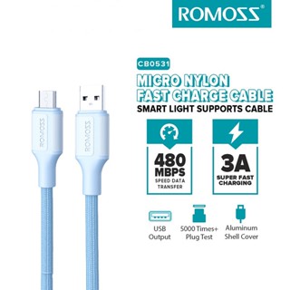 Romoss CB0531 1M Charge Cable สายชาร์จไนลอน USB-A to Micro 3A Fast Charge