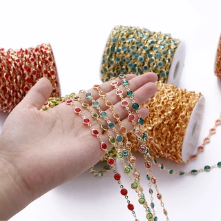 1เมตร สายเพชรคริสตัล ฐานทองแดง เกรดพรีเมียม โซ่เพชร DIY สำหรับทำสร้อยคอ สร้อยข้อมือ เครื่องประดับหรูหรา
