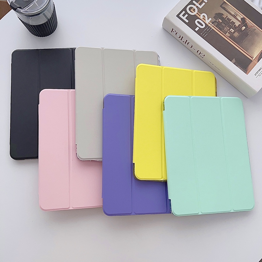 NEW เคสสำหรับไอแพด iPad2022 Air4/5 เคสไอแพดGen10 7/8/9/10.2" 10.9" Pro2028/20/21/22 11" มีที่ใส่ปากกา ขอบใส ปกหนัง
