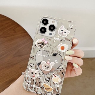 เคสโทรศัพท์มือถือ แบบกระจก ลายการ์ตูน สําหรับ Iphone 14pro max Apple 13 12 11