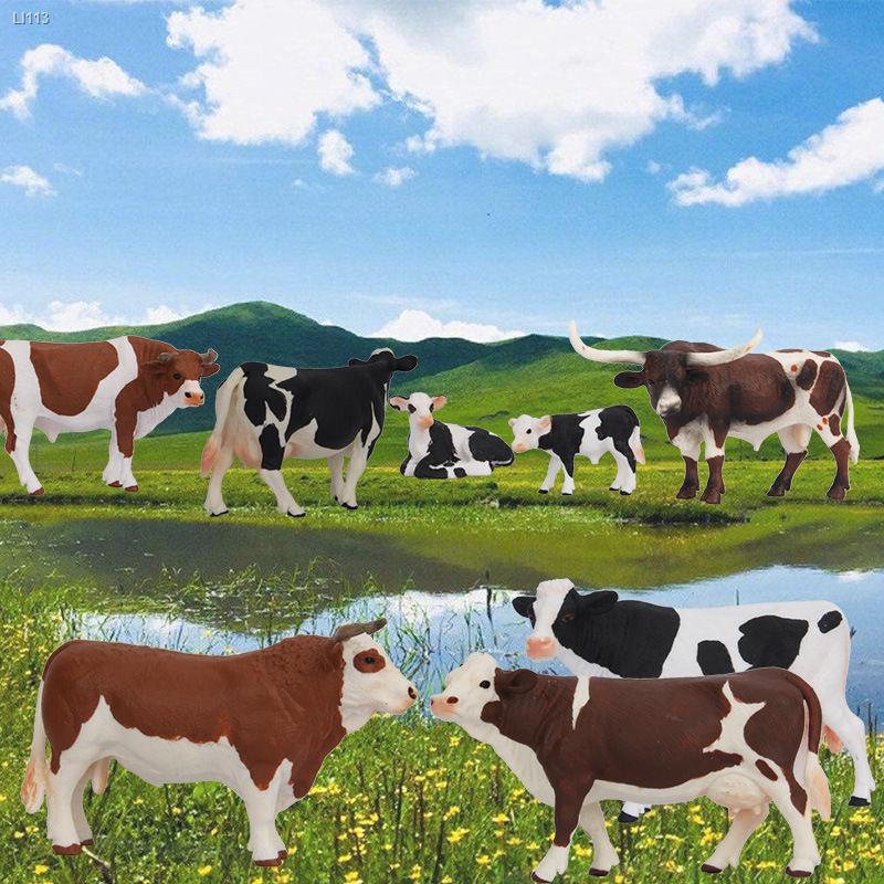 ¤♣Simulasi Pepejal Binatang Model Kerbau Lembu-Lembu Tenusu Bison Ladang Alat Letak Barang Kanak-Kanak Kognitif Mainan S
