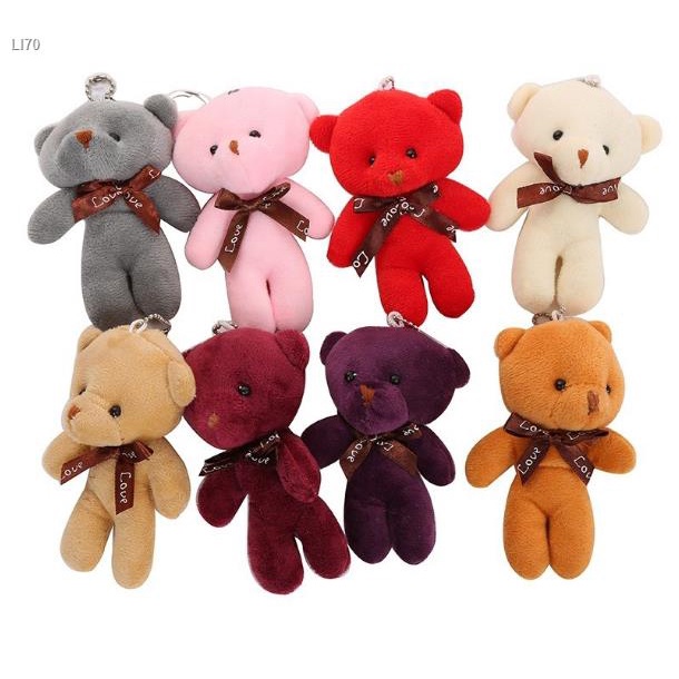 ☬▫☫【Ready Stock 】12cm Factory Wholesale Direct Teddy Bear Plush Toy Conjoined Bear Doll Bear Toy Small Gift Keychain Pen