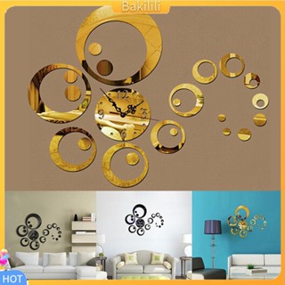 (Bakilili) circles 3 d สติ๊กเกอร์กระจกนาฬิกาสไตล์โมเดิร์น diy สําหรับติดตกแต่งผนังบ้าน