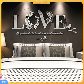 (Bakilili) modern 3 d love letter flower bird สติ๊กเกอร์สําหรับติดตกแต่งผนังบ้าน