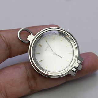 นาฬิกา Vintage มือสองญี่ปุ่น Pocket Watch นาฬิกาพกWako แว่นขยาย กระจกเป็นแว่นขยาย ทรงกลม กรอบทอง หน้าขาว หน้าปัด 34มม