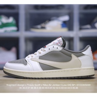 Travis Scott x N_ike Air Jordan 1 Low OG SP "Military Blue" AJ1 Jordan Generation Classic Low-top Culture Joker รองเท้ากีฬา รองเท้าบาสเก็ตบอล