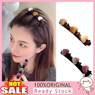 [B_398] Heart Decor Elegant Simple Women Lint Double Layer Hairpin Hair Clip Hair Accessories