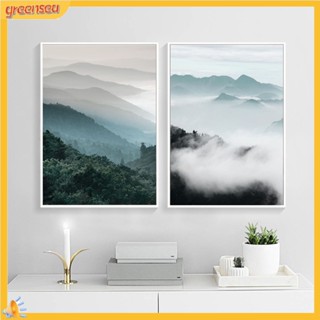 (greensea) โปสเตอร์ผ้าแคนวาส ลาย Mountain Forest สำหรับตกแต่งบ้าน