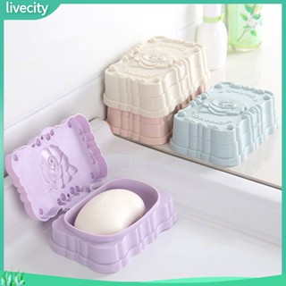 {livecity} กล่องใส่สบู่ลายดอกกุหลาบ