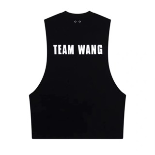 ๑TEAMWANG Wang Jiaer เสื้อแขนกุดแบบเดียวกัน 2023 ฤดูร้อนใหม่ผ้าฝ้ายกีฬาเสื้อกั๊กผ้าฝ้ายน้ำ