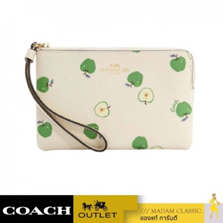 ของแท้ 💯% กระเป๋าคล้องมือ COACH 6978 CORNER ZIP WRISTLET WITH APPLE PRINT (IMCAH)