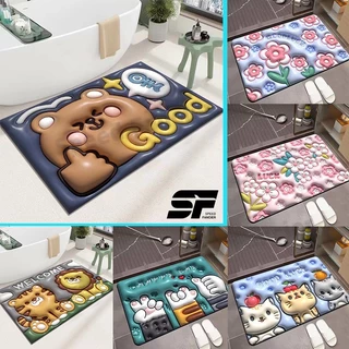 พรม 17 สไตล์ พรมห้องน้ำ 3D พรมดักฝุ่น พรมลาย พรมปูพื้นในห้องครัว พรมปูพื้น พรมกันลื่น 40x60 ซม ลายการ์ตูน