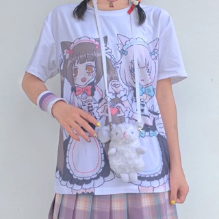 [Asian Culture Must-Have] เสื้อยืดแขนสั้น ทรงหลวม พิมพ์ลายน่ารัก สไตล์ญี่ปุ่น สําหรับผู้หญิง 20