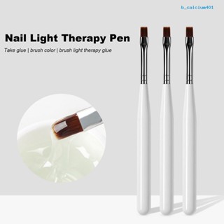 Calciummj 2Pcs Nail UV Pens Smooth Even Application Metal Nylon Bristles White Pole Lightweight