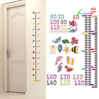 【AG】Cartoon Sea Animals Growth Height Children Kids Chart PVC Decal Sticker