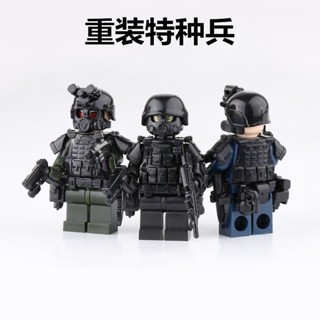 บล็อกตัวต่อเลโก้ รถจักรยานยนต์ รถมอเตอร์ไซค์ เข้ากันได้กับ Lego Modern City Special Forces Army Bandit Doll Iron