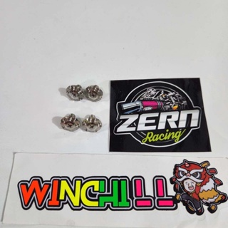 น็อตบังโซ่ 4 ตัว สแตนเลส ลายดาวหัวแฉก งานกลึงมือ + สติ๊กเกอร์ZERN WAVE110i / WAVE125R / WAVE125S / WAVE100S