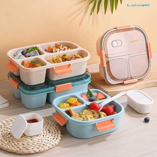 Calciwj 1 Set 1100/1550ML Bento Box 44989 Grids Good Sealing Buckle Closure Heat Resistance