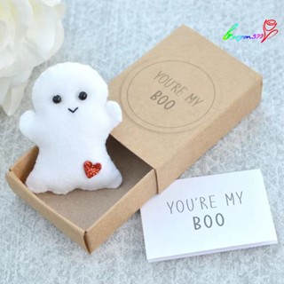 【AG】1 Set Ghost Doll with Greeting Card Heart Pocket Cute You Are My Cartoon Ghost