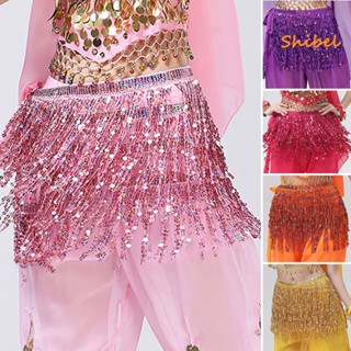 HOT_ Belly Dancer กระโปรง Shining MINI กระโปรงประณีตโบฮีเมียสั้น Belly Dance Fringed เงาเลื่อมพู่ Belly Dancer กระโปรงเวทีแสดง